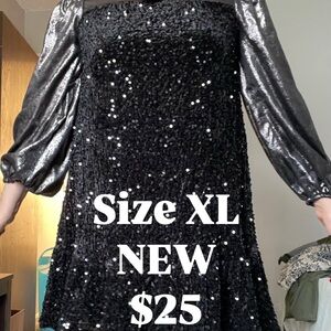 Elegant Black Sequin Dress